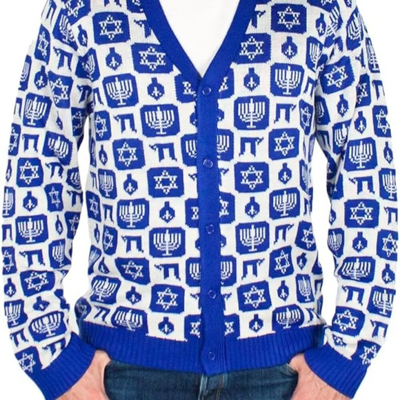 American Stitch Mens Large Chunky Ugly Sweater Cardigan - Picture 1 of 14